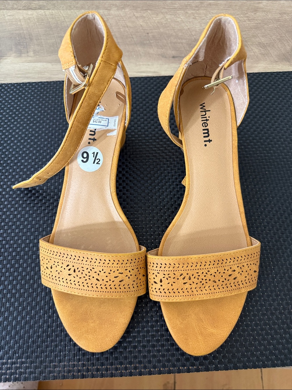 Women's Mustard Ankle-Strap Sandals